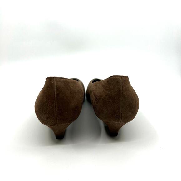 YSL Brown Suede Kitten Heel Pumps Women's 6.5 US NEW - Picture 6 of 9